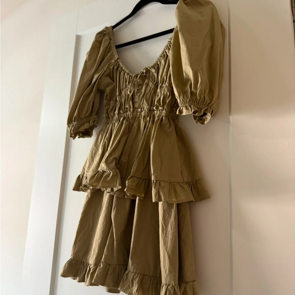 WeWoreWhat Tan Ruffle Dress - Picture 2 of 3